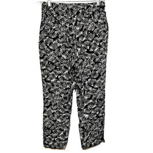 People Tree Pants Women's Size 10 Organic Cotton Casual Black White Pockets